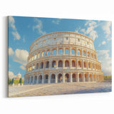 Historic Colosseum Rome Art - Ancient Architecture Canvas Print