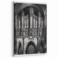 Gothic Cathedral Pipe Organ Art - Black & White Historic Print
