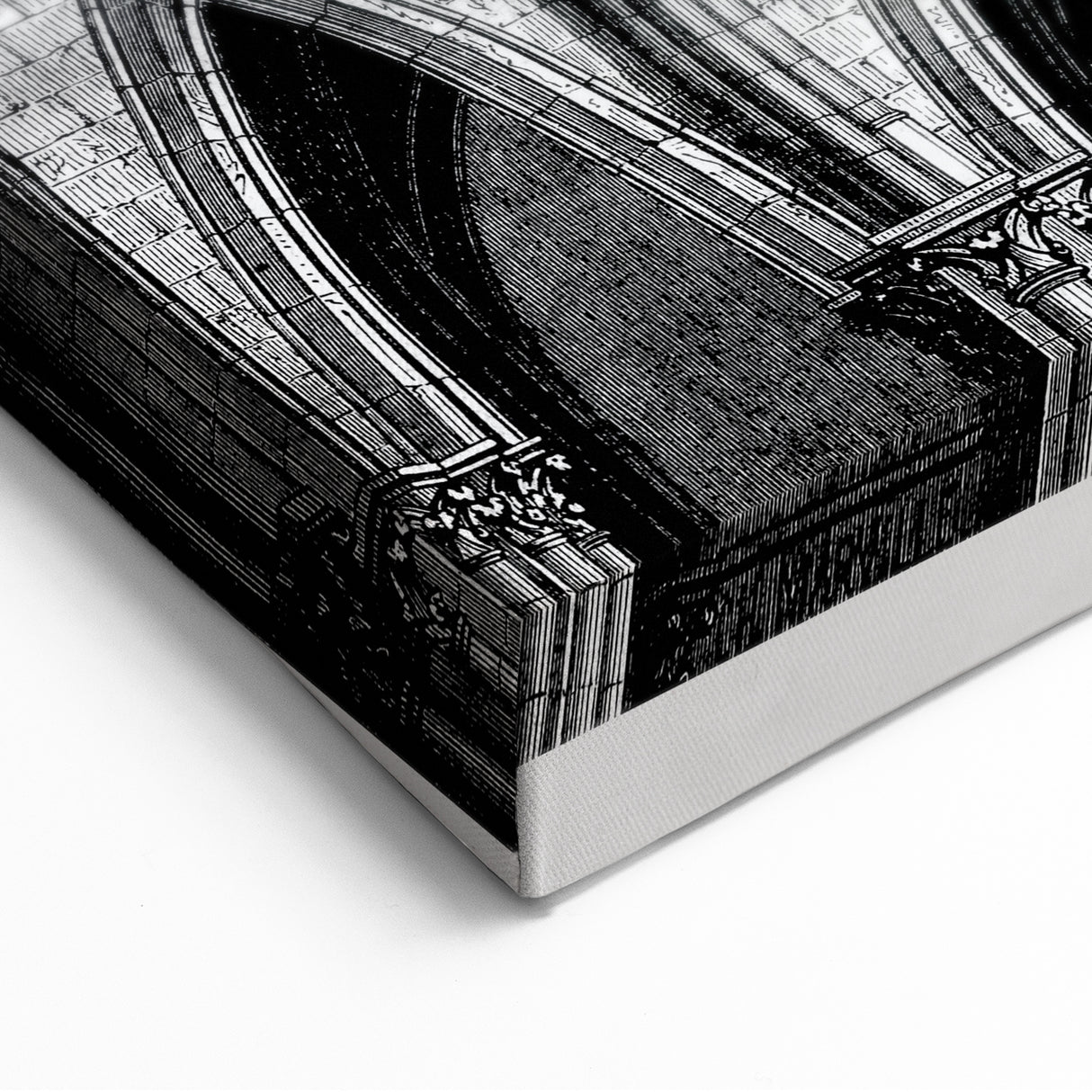 Gothic Cathedral Pipe Organ Art - Black & White Historic Print