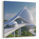 Futuristic Museum Architecture Art - Sleek Modern Design Print