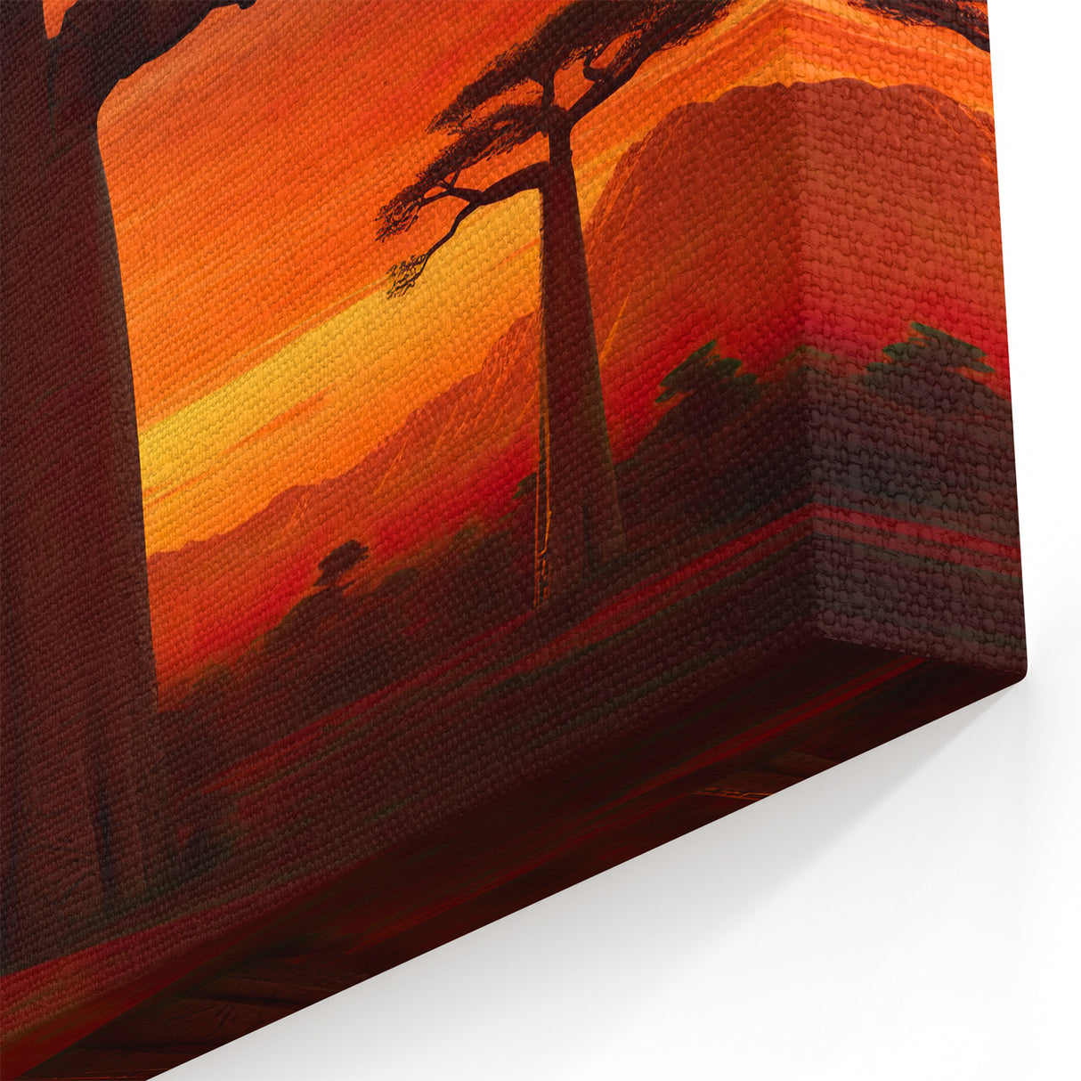 Baobab Sunset - African Tree Wall Art & Fiery Landscape Canvas Prints