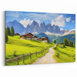 Rustic Farmhouse Decor - Countryside Art of Mountain Village Scenery