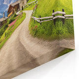 Countryside Wall Art - Scenic Mountain Village Canvas for Rustic Decor