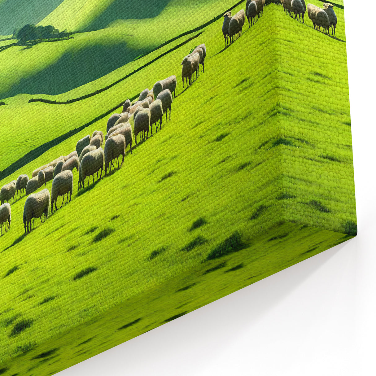 Pastoral Wall Art - Countryside Canvas of Rolling Hills and Sheep