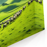 Pastoral Wall Art - Countryside Canvas of Rolling Hills and Sheep