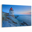 Twilight Coastal Lighthouse Art - Tranquil Evening Canvas Print