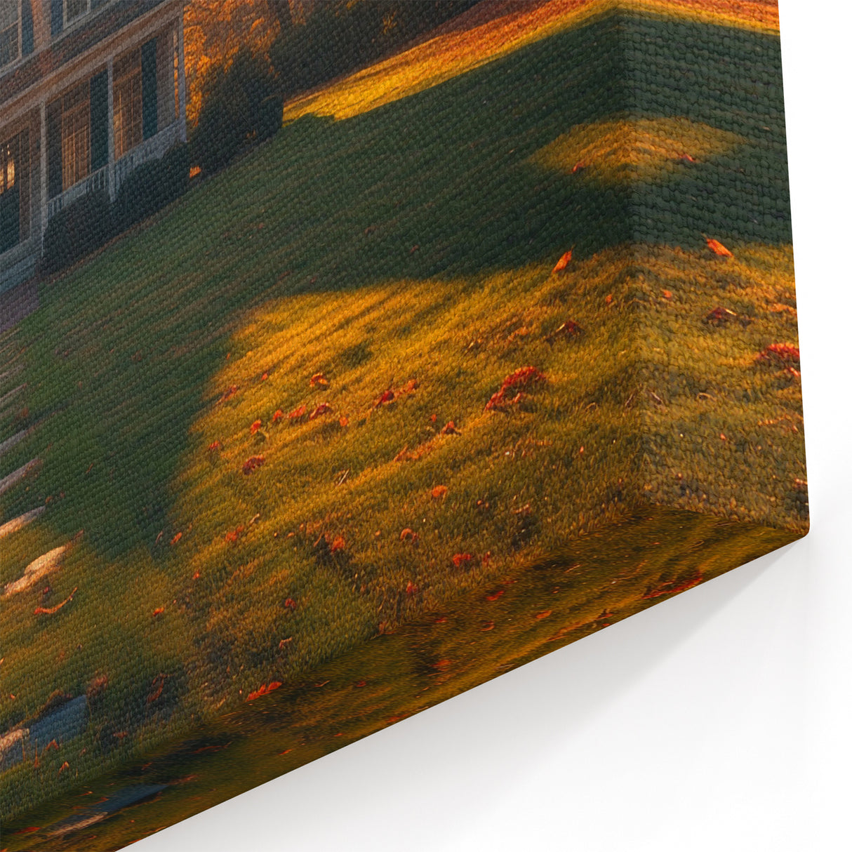 Sunlit House Wall Art - Classic Architecture Canvas Print for Home Decor