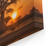 Baobab Sunset Tree Wall Art - Majestic Landscape Canvas Prints - Nature Decor