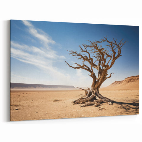 Desert Tree Wall Art - Solitary Landscape Canvas Prints - Nature Decor