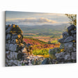 Countryside Wall Art - Scenic Stone Wall and Rolling Fields Canvas