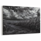 Dramatic Countryside Art - Stormy Sky Over Cornfield Canvas