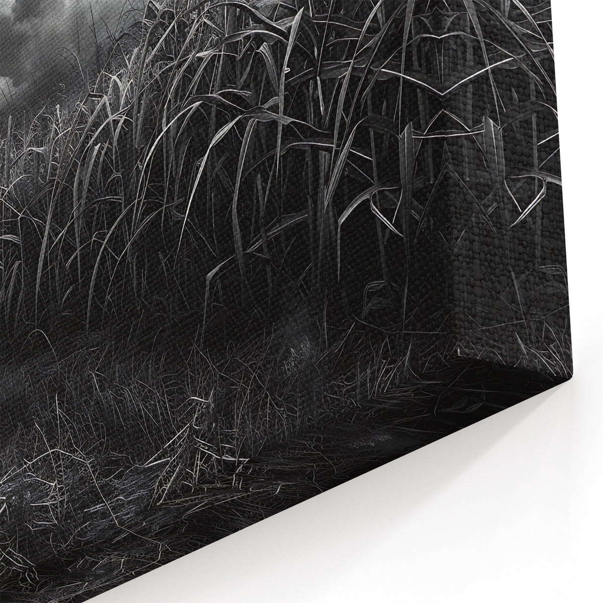 Dramatic Countryside Art - Stormy Sky Over Cornfield Canvas