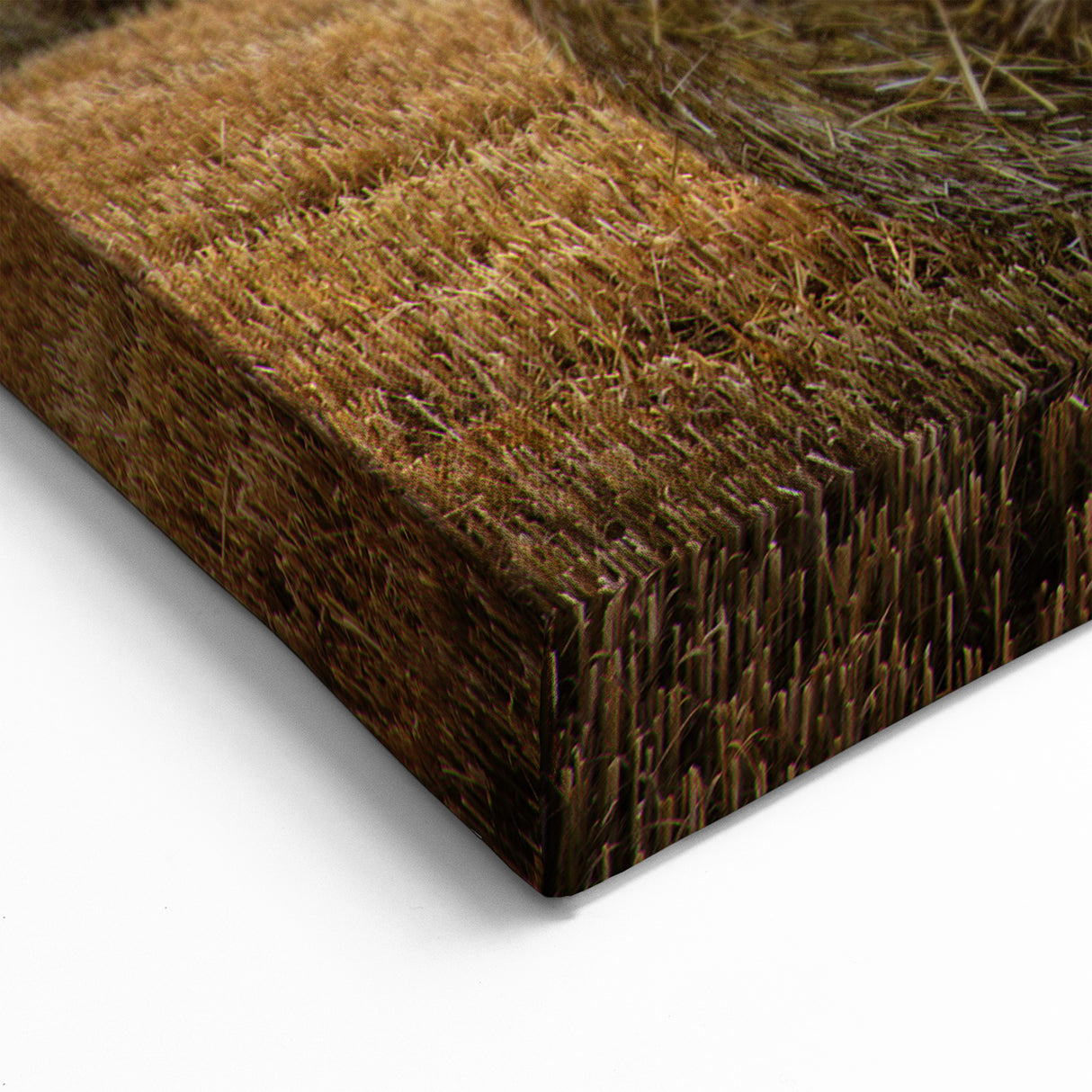 Rural Landscape Canvas - Hay Bales at Sunset in Open Field Art