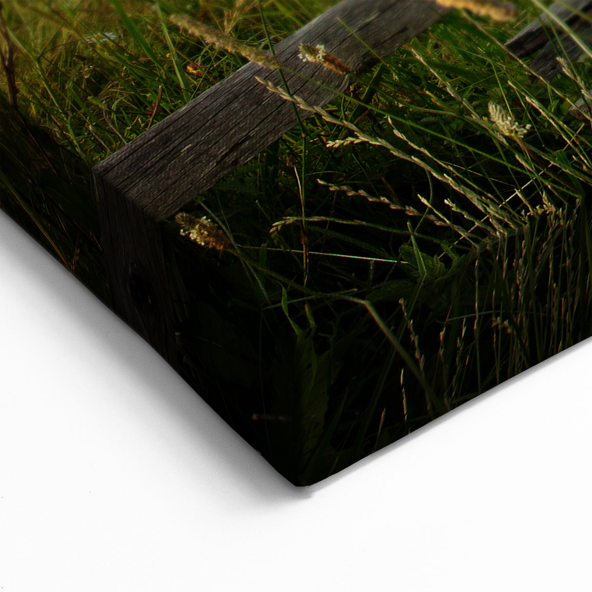 Countryside Sunset Wall Art - Rustic Fence and Meadow Canvas