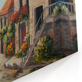 Mediterranean Village Wall Art - Coastal Canvas Print for Home Decor