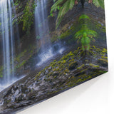 Lush Rainforest Waterfall Art - Tropical Jungle Canvas Print - Nature Decor