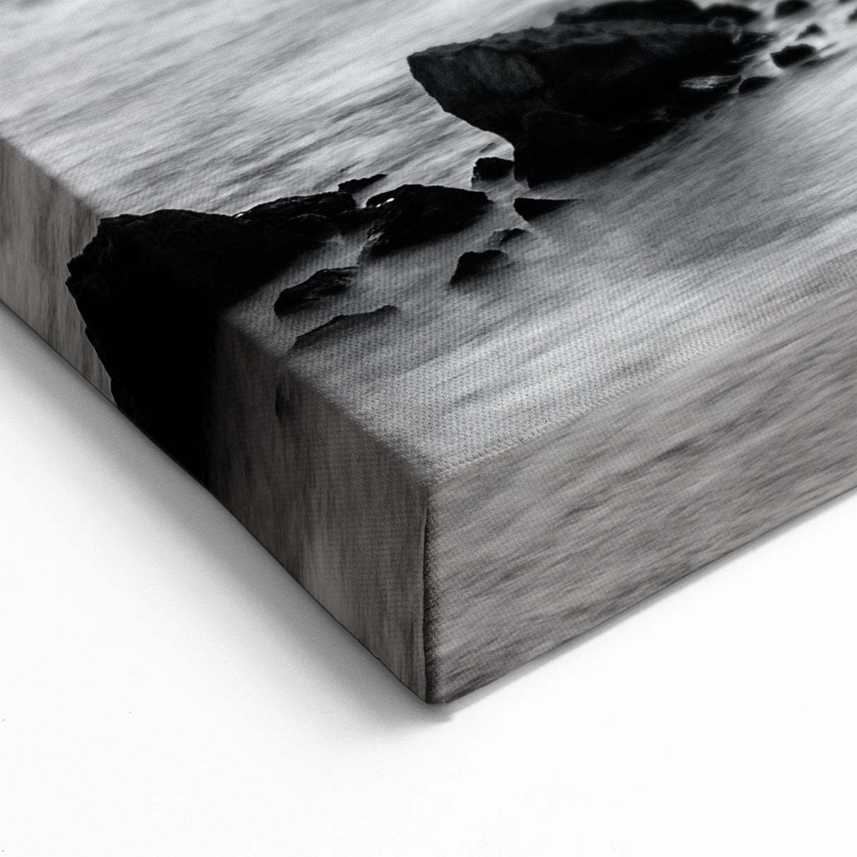 Black and White Seascape Wall Art - Dramatic Coastal Art Print Canvas