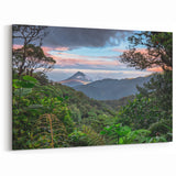 Rainforest Mountain Vista Art - Lush Jungle Landscape Print - Nature Decor