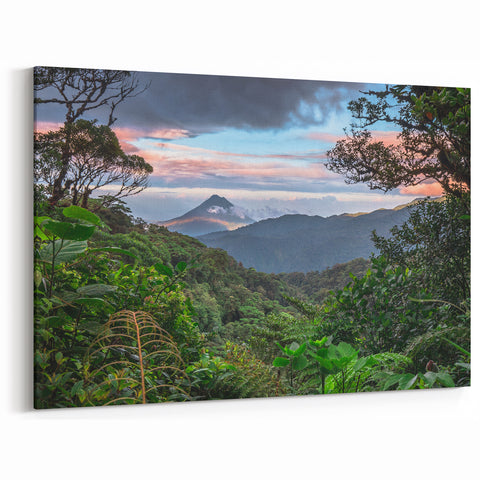 Rainforest Mountain Vista Art - Lush Jungle Landscape Print - Nature Decor
