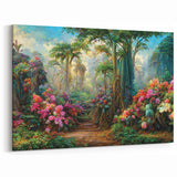 Vibrant Rainforest Floral Art - Lush Jungle Blossom Print - Nature Decor