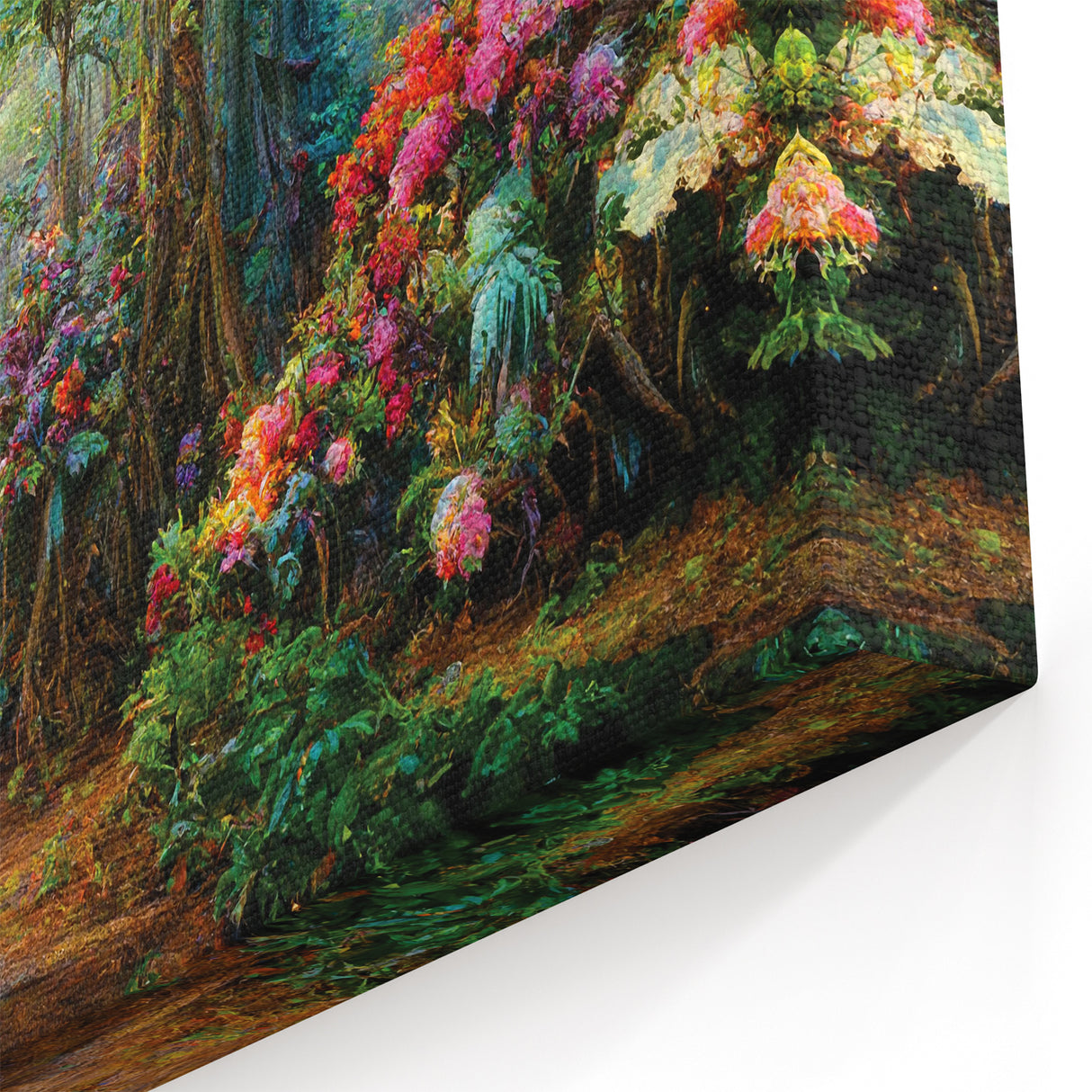 Vibrant Rainforest Floral Art - Lush Jungle Blossom Print - Nature Decor