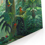 Tropical Rainforest Bird Art - Lush Jungle Canvas Print - Nature Decor