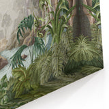 Serene Rainforest Illustration Art - Tranquil Jungle Canvas Print - Nature Decor