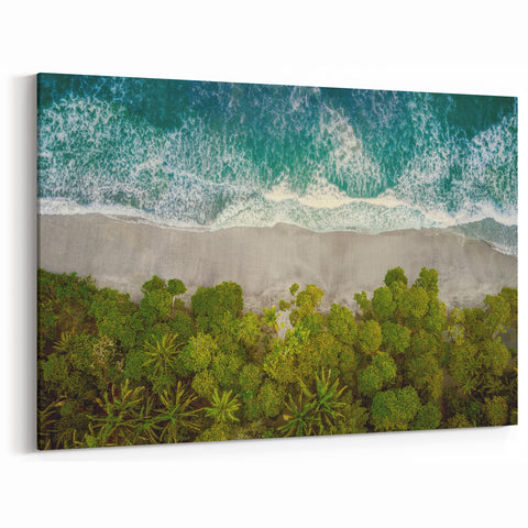 Aerial Coastal View - Stunning Ocean and Forest Seascape Wall Art