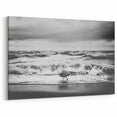 Moody Seagull Seascape - Black and White Coastal Wall Art Print