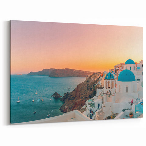 Santorini Sunset - Stunning Coastal Greek Island Wall Art Print
