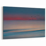 Abstract Seascape with Birds - Serene Coastal Wall Art Print
