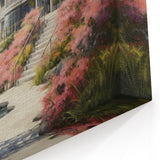 Charming Seaside Cottage Wall Art - Rustic Framed Canvas Print