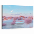 Dreamy Pastel Seascape Wall Art - Coastal Sand Dunes & Moonlit Sky