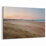 Tranquil Coastal Landscape Wall Art - Soft Sunset Beach Canvas Print