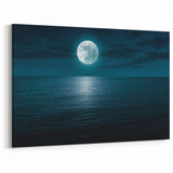 Enchanting Moonlit Ocean Wall Art - Serene Night Seascape Canvas