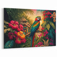 Tropical Parrot Art - Vibrant Rainforest Canvas Print - Nature Decor