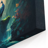 Majestic Peacock in Mystical Rainforest - Enchanted Jungle Canvas Print