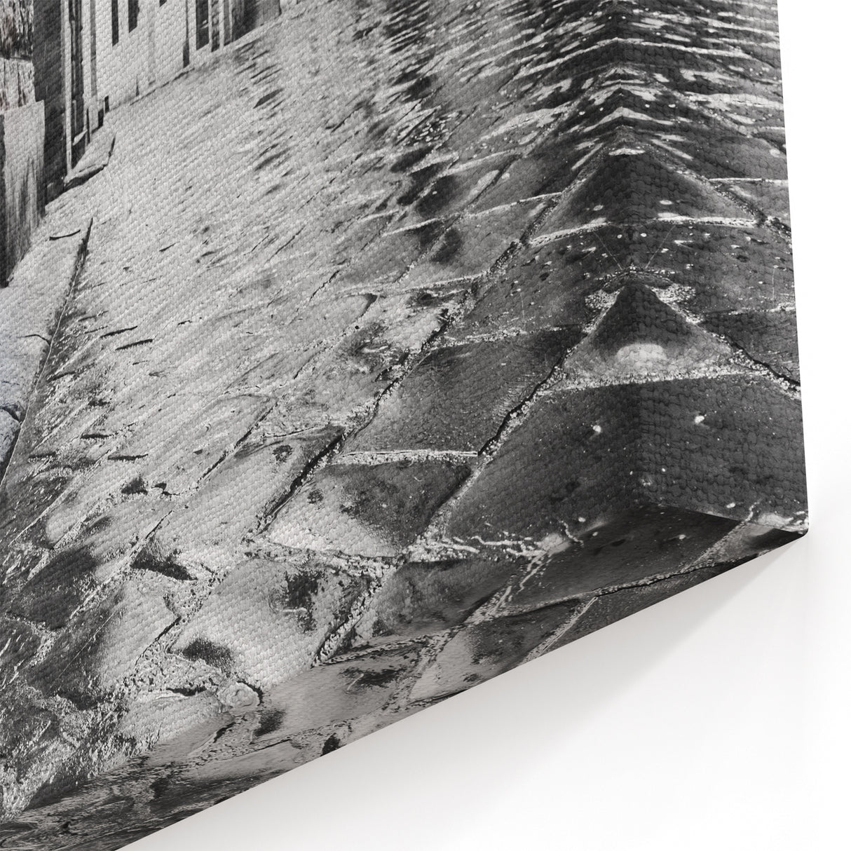 Red Bicycle on Wet Cobblestone - Striking Cycling-Themed Wall Art