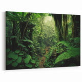 Mystical Rainforest Path - Serene Greenery Canvas Wall Art