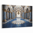 Royal Blue Palace Hall Art Print - Luxurious Architectural Decor