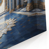 Royal Blue Palace Hall Art Print - Luxurious Architectural Decor