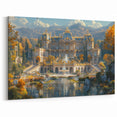 Autumn Palace Garden Art Print - Majestic Architectural Wall Decor