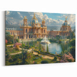 Spring Palace Garden Art Print - Luxurious Architectural Wall Decor