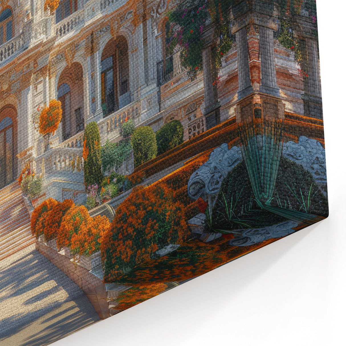 Baroque Palace Garden Art Print - Luxurious Architectural Wall Decor