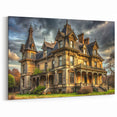 Victorian Gothic Mansion Art Print - Dramatic Architectural Wall Decor