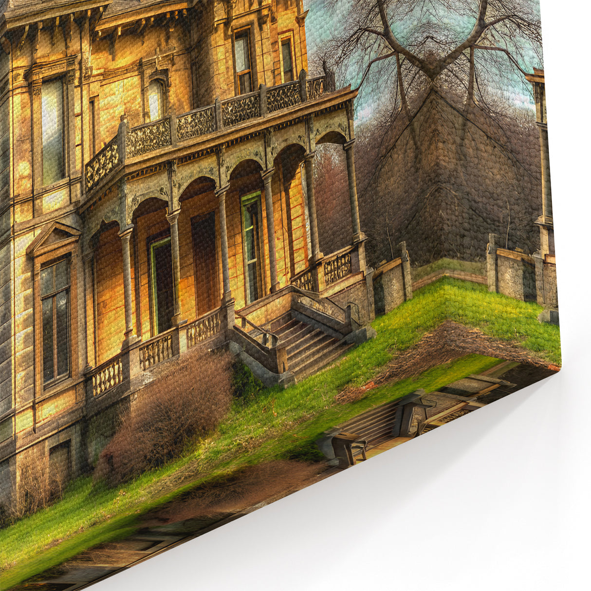 Victorian Gothic Mansion Art Print - Dramatic Architectural Wall Decor