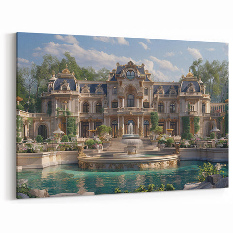 Luxurious French Chateau Art Print - Grand Architectural Wall Decor