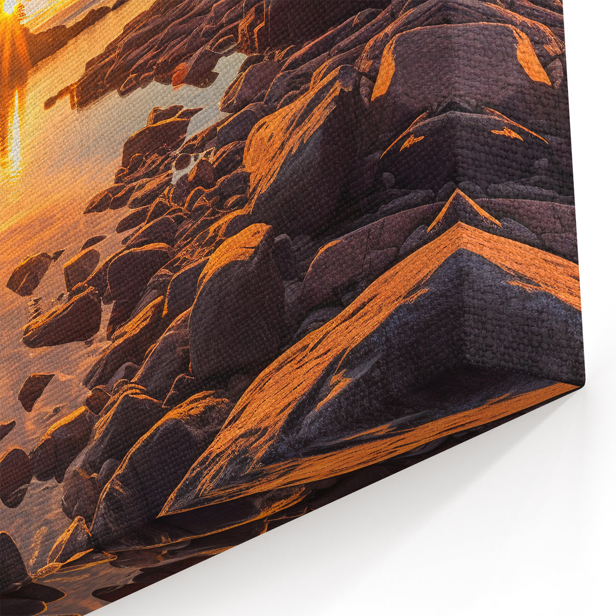 Golden Autumn Sunset River Scene - Tranquil Landscape Wall Art