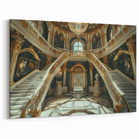 Royal Palace Architecture Art Print | Grand Staircase Luxury Wall Decor