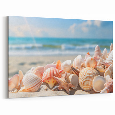 Seashell Collection Beach Art - Coastal Wall Decor for Relaxing Vibes